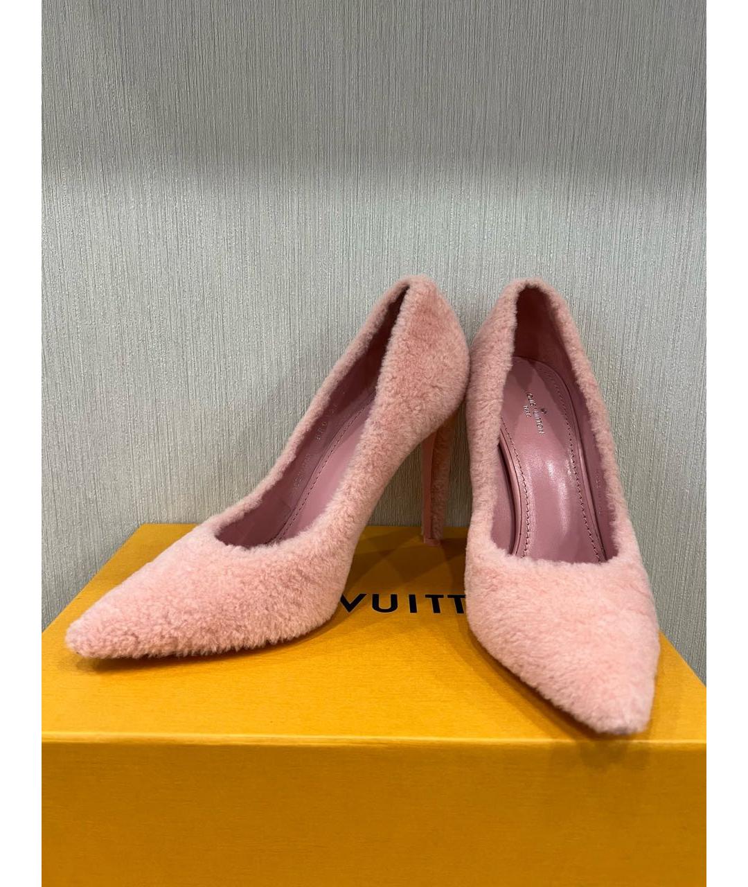 LOUIS VUITTON Розовые кожаные туфли, фото 6