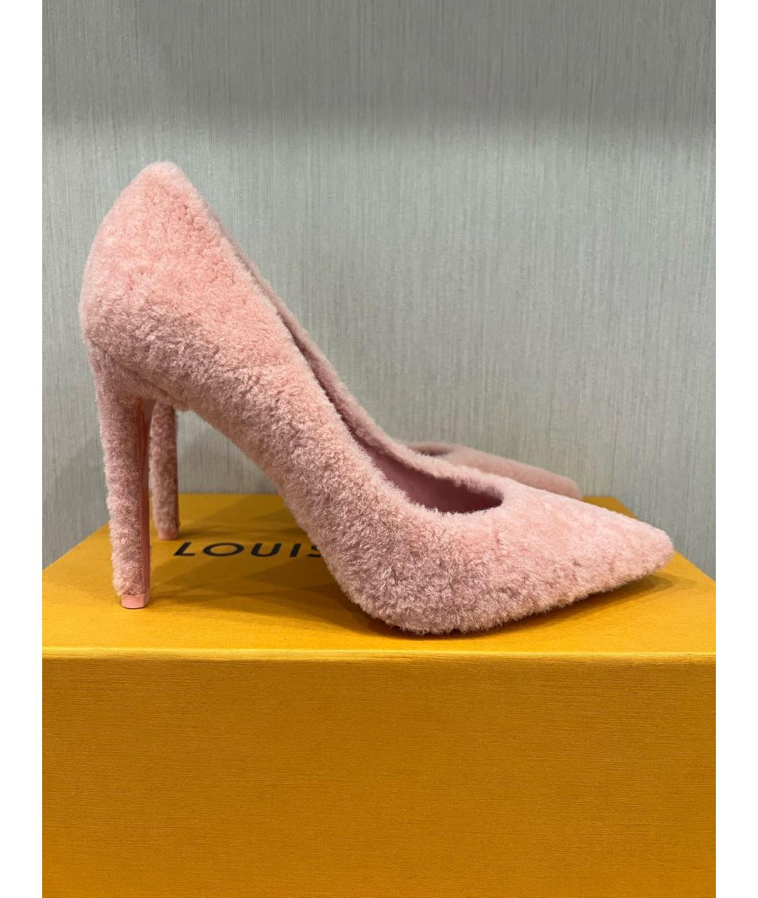 LOUIS VUITTON Розовые кожаные туфли, фото 5