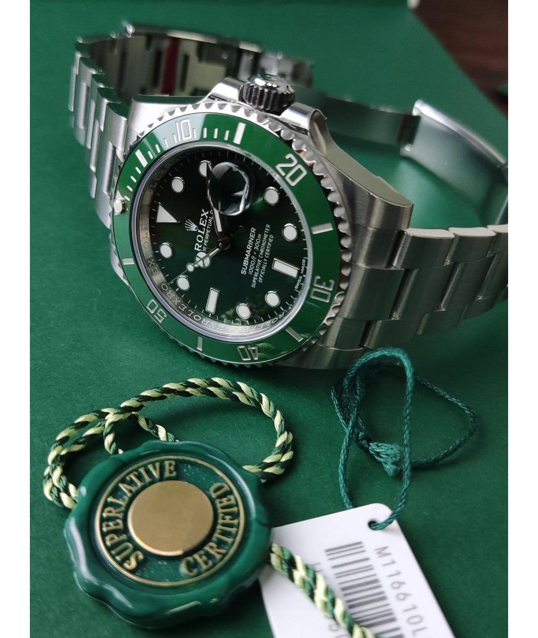 ROLEX Зеленые часы, фото 2