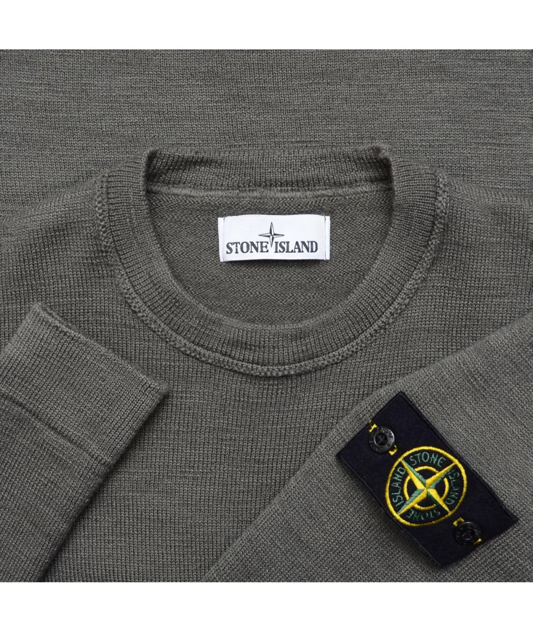 STONE ISLAND Серый шерстяной джемпер / свитер, фото 3