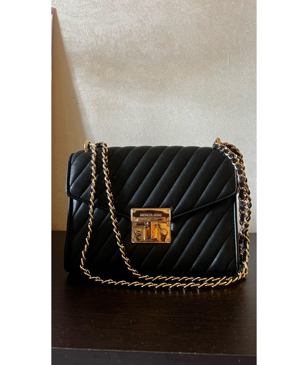 MICHAEL KORS Черная кожаная сумка через плечо, фото 6