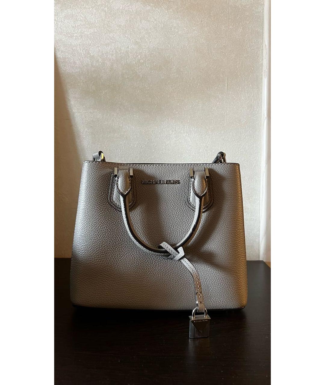 MICHAEL KORS Серая кожаная сумка тоут, фото 5