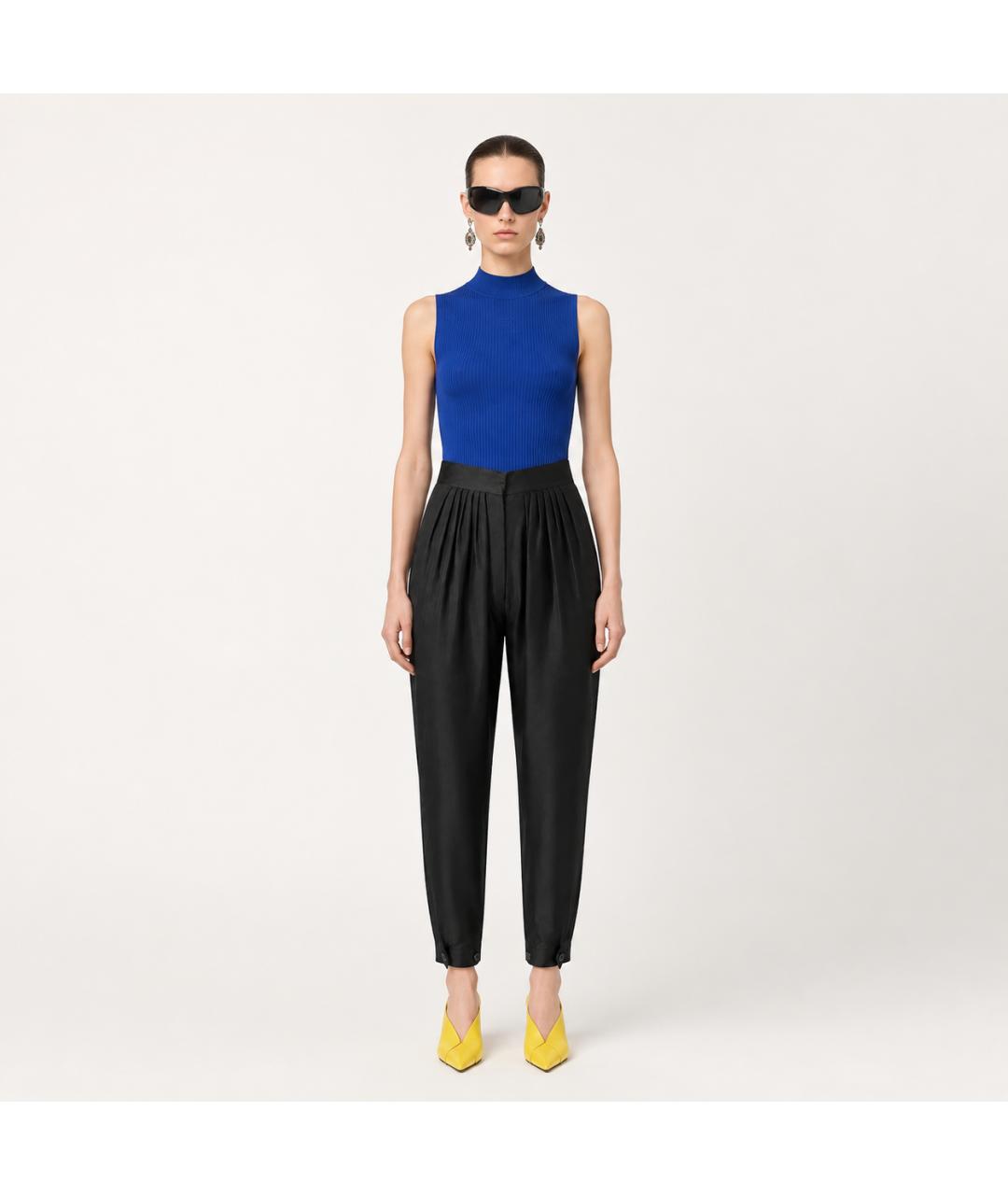 STELLA MCCARTNEY Черные хлопковые брюки широкие, фото 6