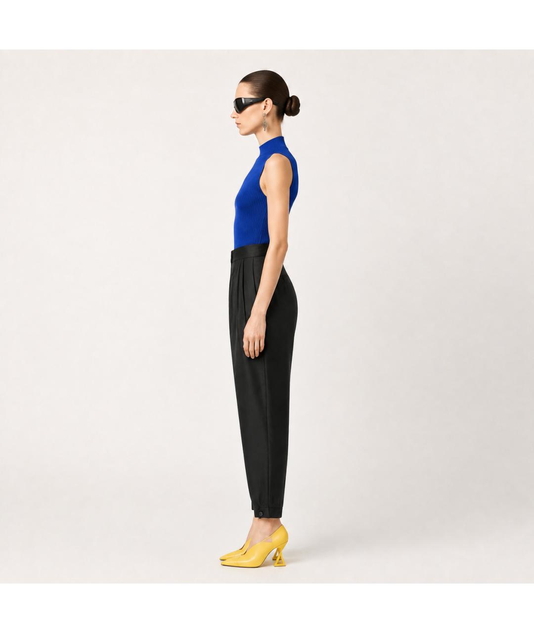 STELLA MCCARTNEY Черные хлопковые брюки широкие, фото 8