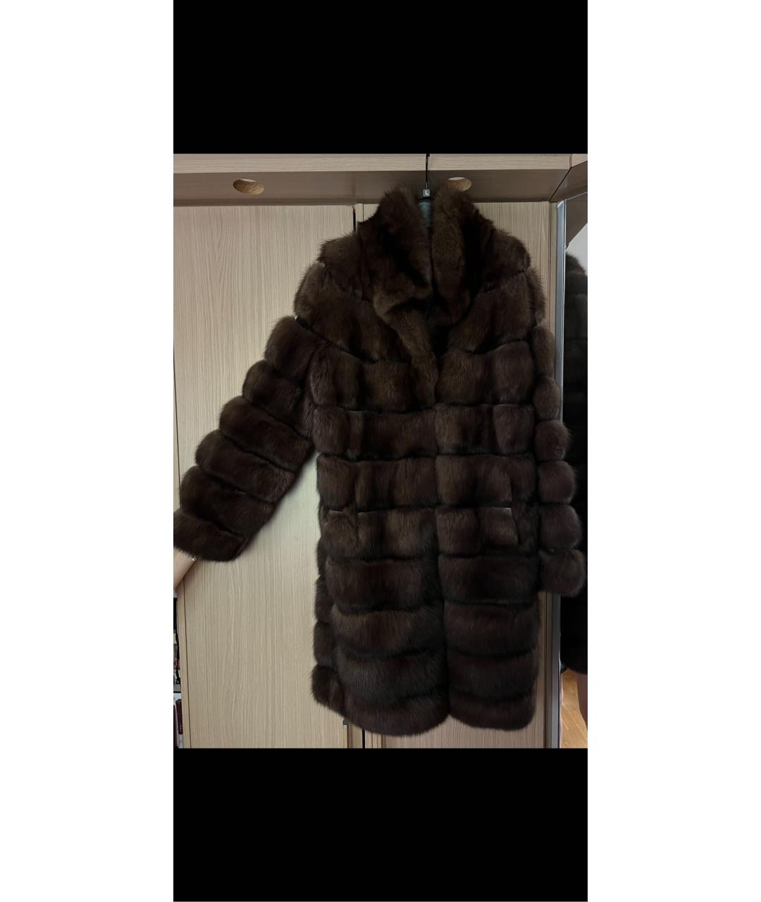 SOBOL Коричневая меховая шуба, фото 4