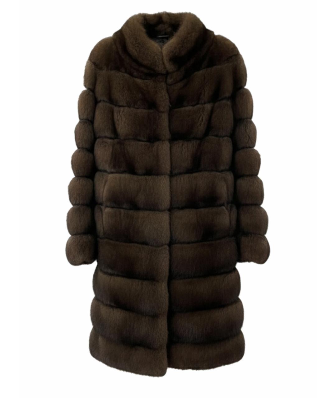 SOBOL Коричневая меховая шуба, фото 1