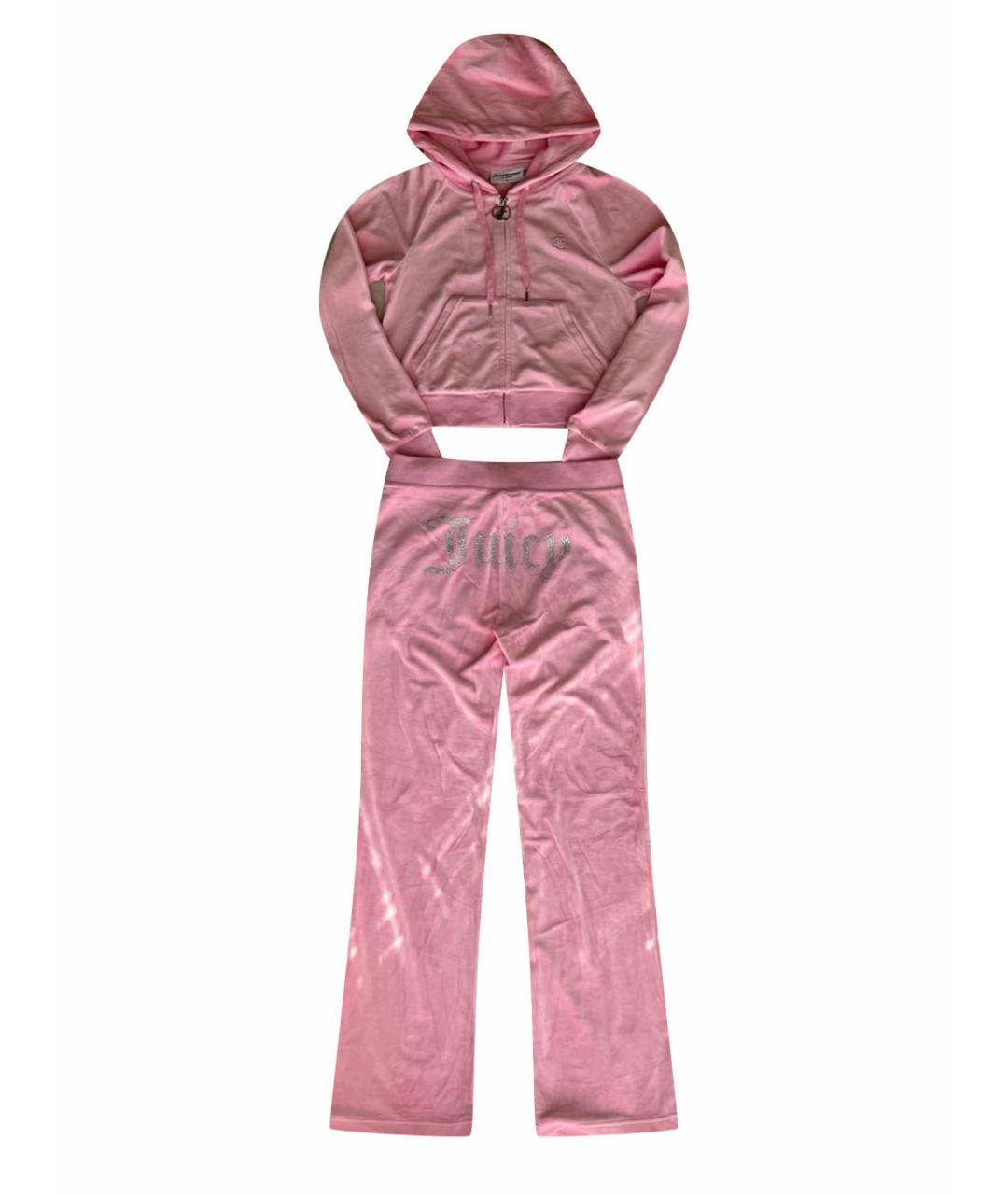 JUICY COUTURE Розовый велюровый спортивные костюмы, фото 1