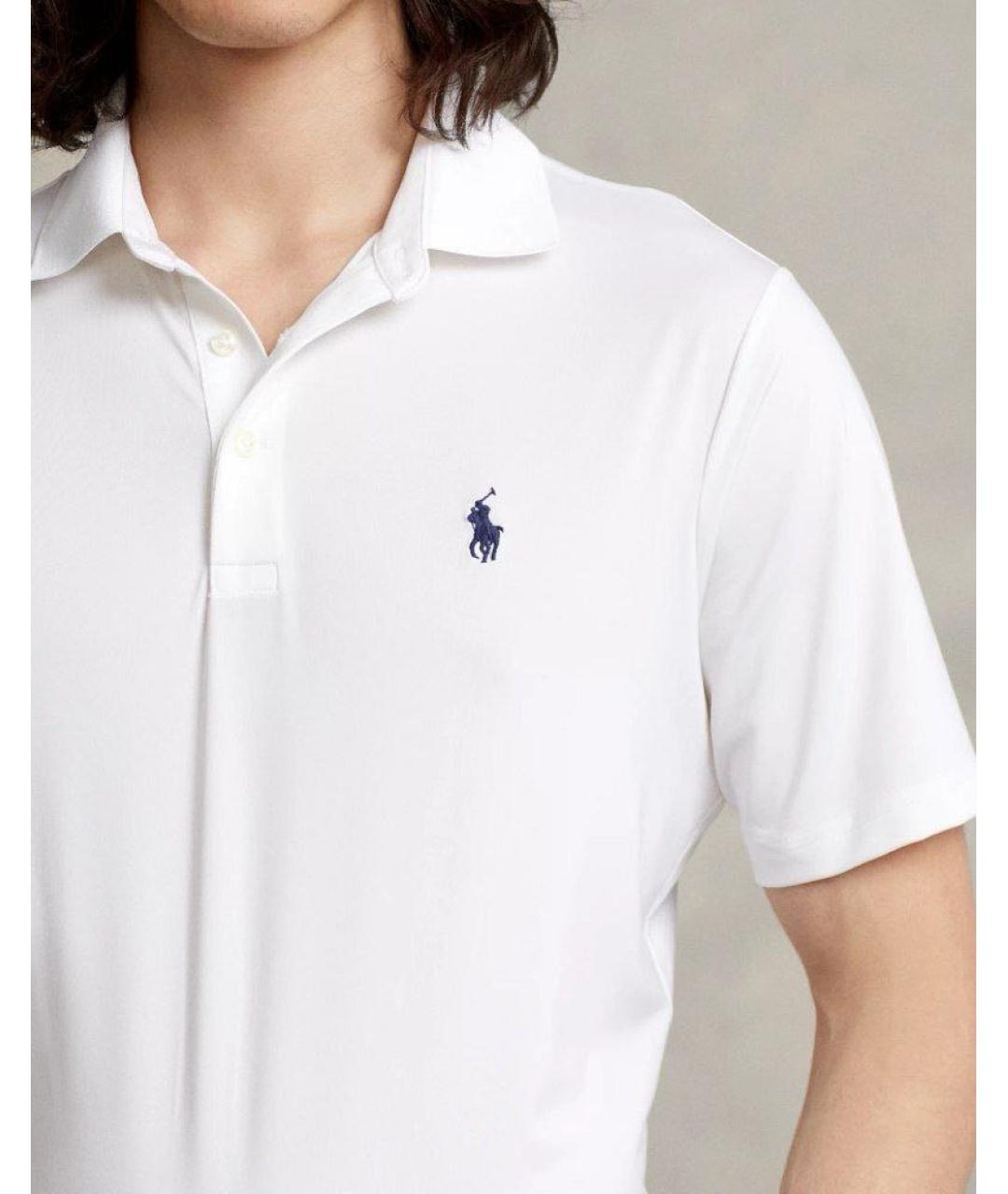 POLO RALPH LAUREN Белое хлопковое поло с коротким рукавом, фото 2