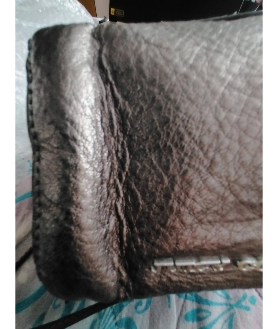 JUICY COUTURE Серебряная кожаная сумка через плечо, фото 7