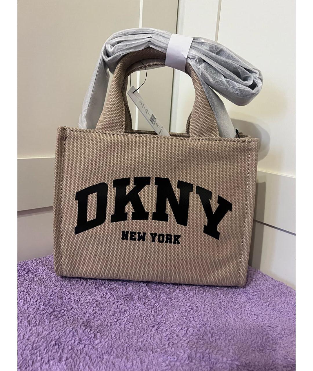 DKNY Бежевая сумка с короткими ручками, фото 8