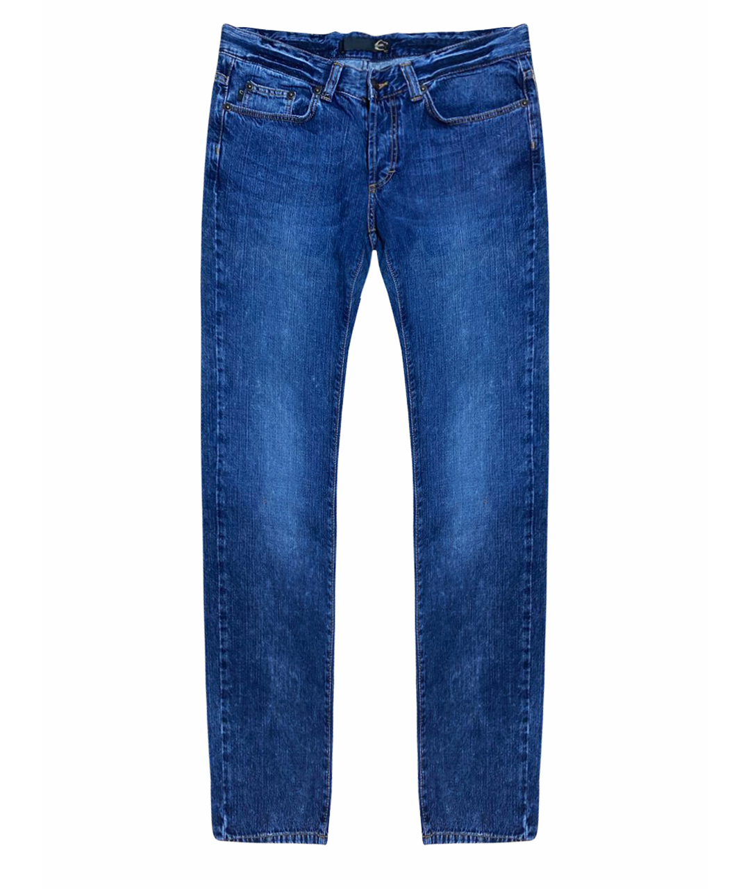 JUST CAVALLI Синие хлопковые прямые джинсы, фото 1