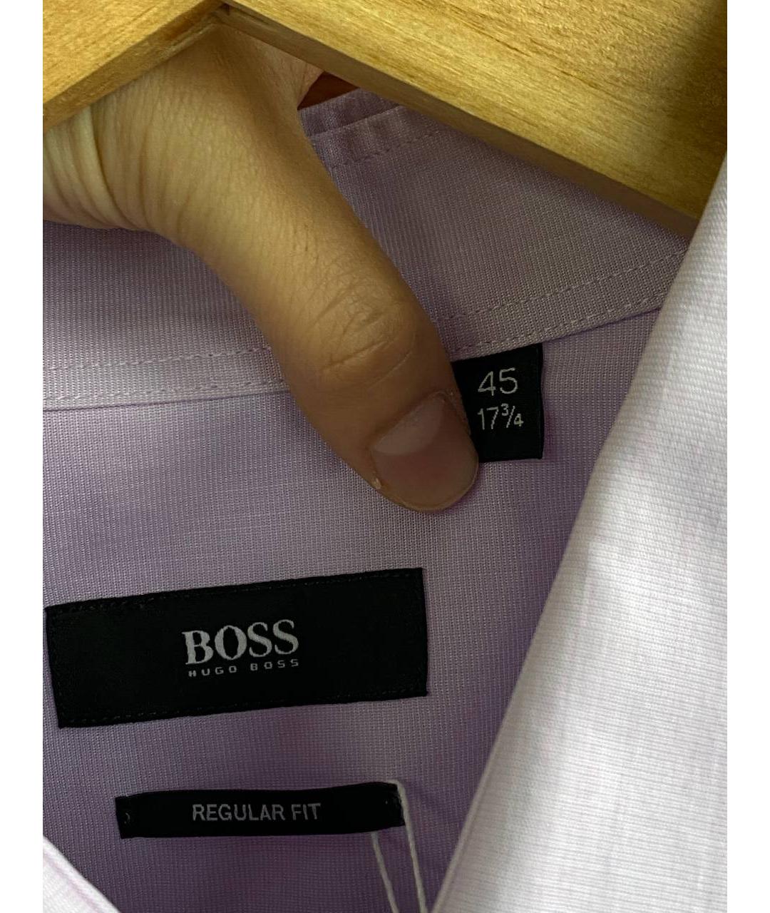 HUGO BOSS Розовая хлопковая классическая рубашка, фото 3