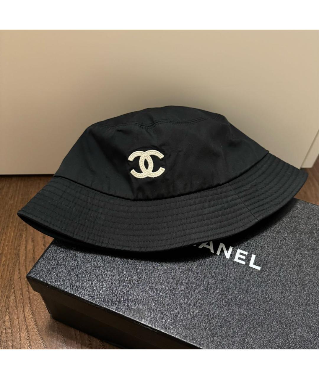 CHANEL Черная хлопковая панама, фото 4