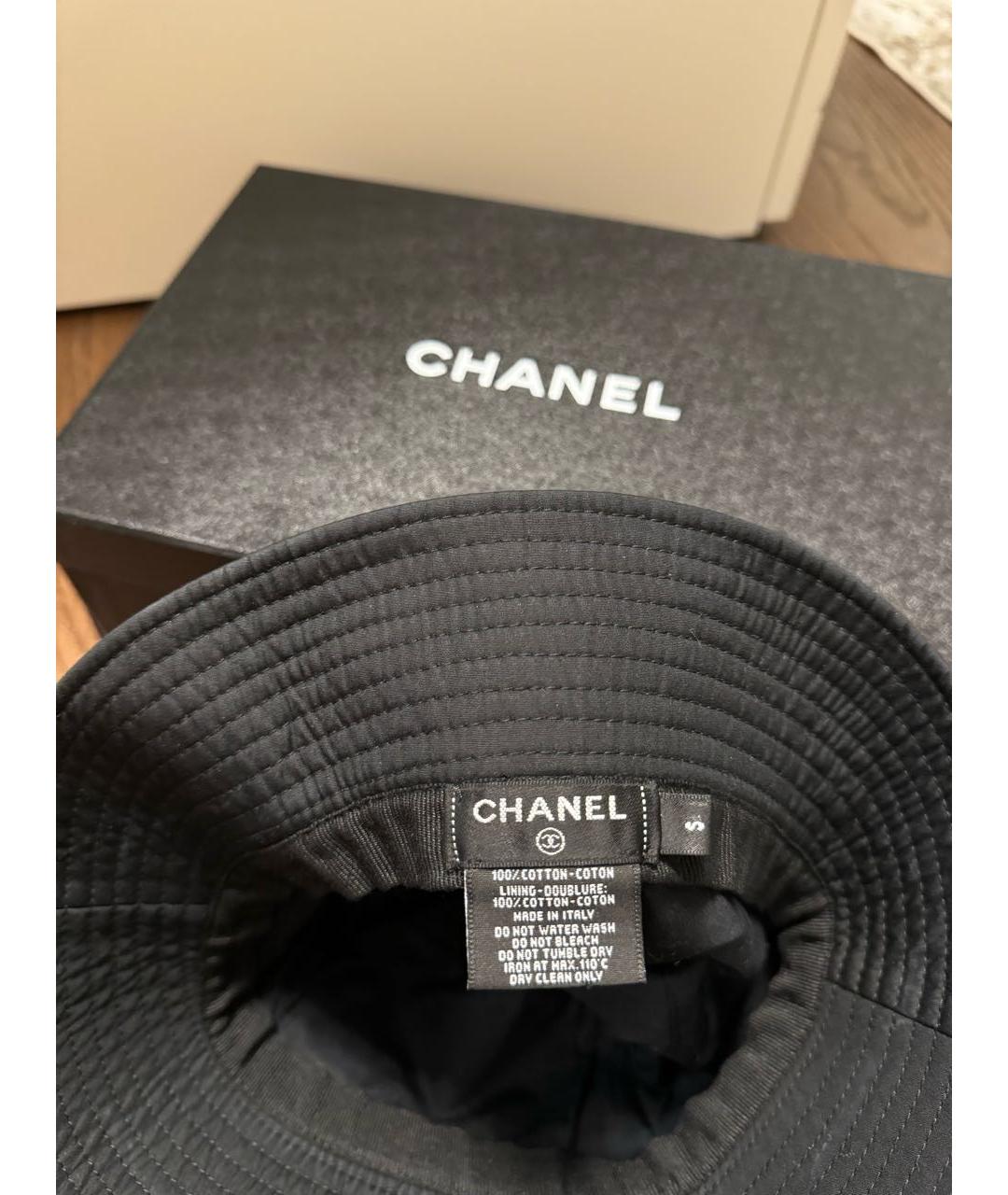 CHANEL Черная хлопковая панама, фото 3