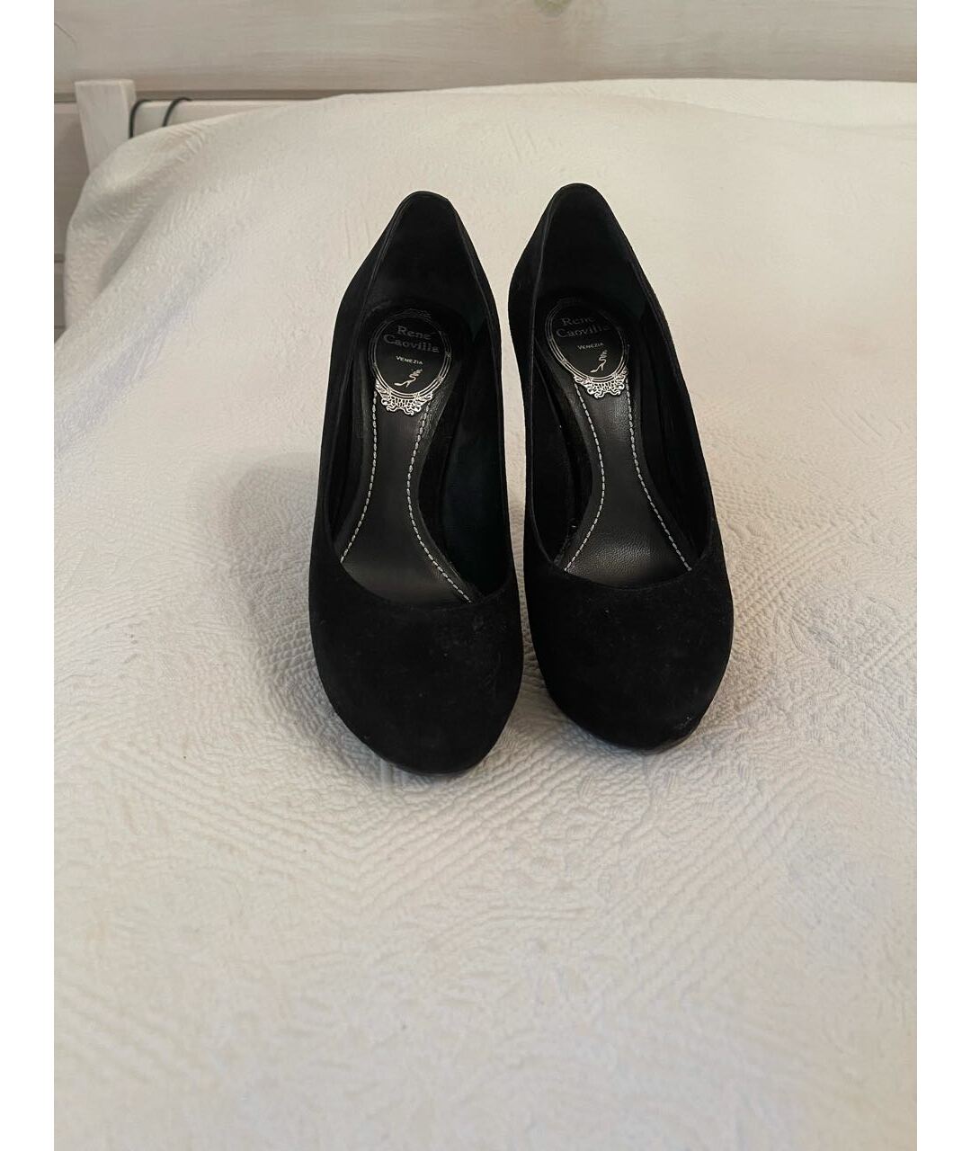 RENE CAOVILLA Черные замшевые туфли, фото 5