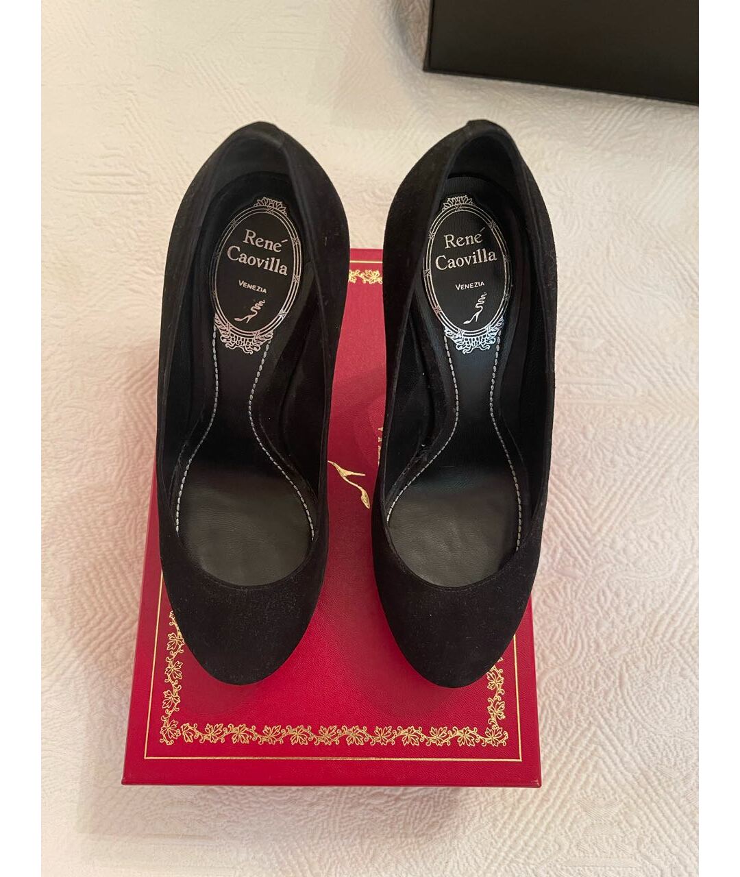 RENE CAOVILLA Черные замшевые туфли, фото 3