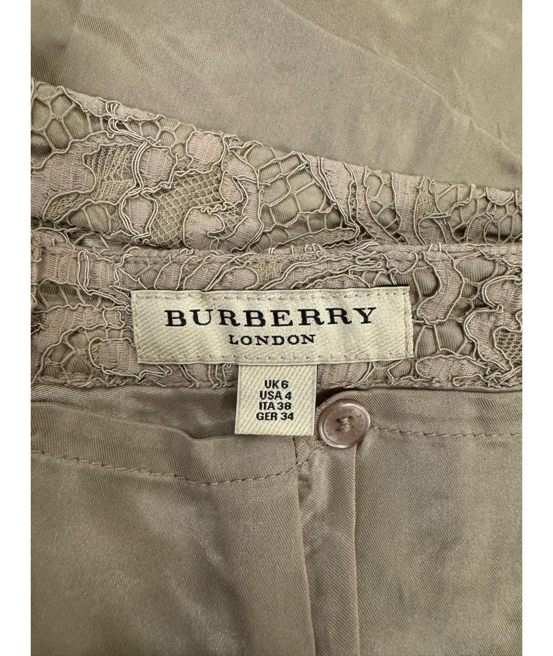 BURBERRY Бежевая ацетатная юбка миди, фото 5