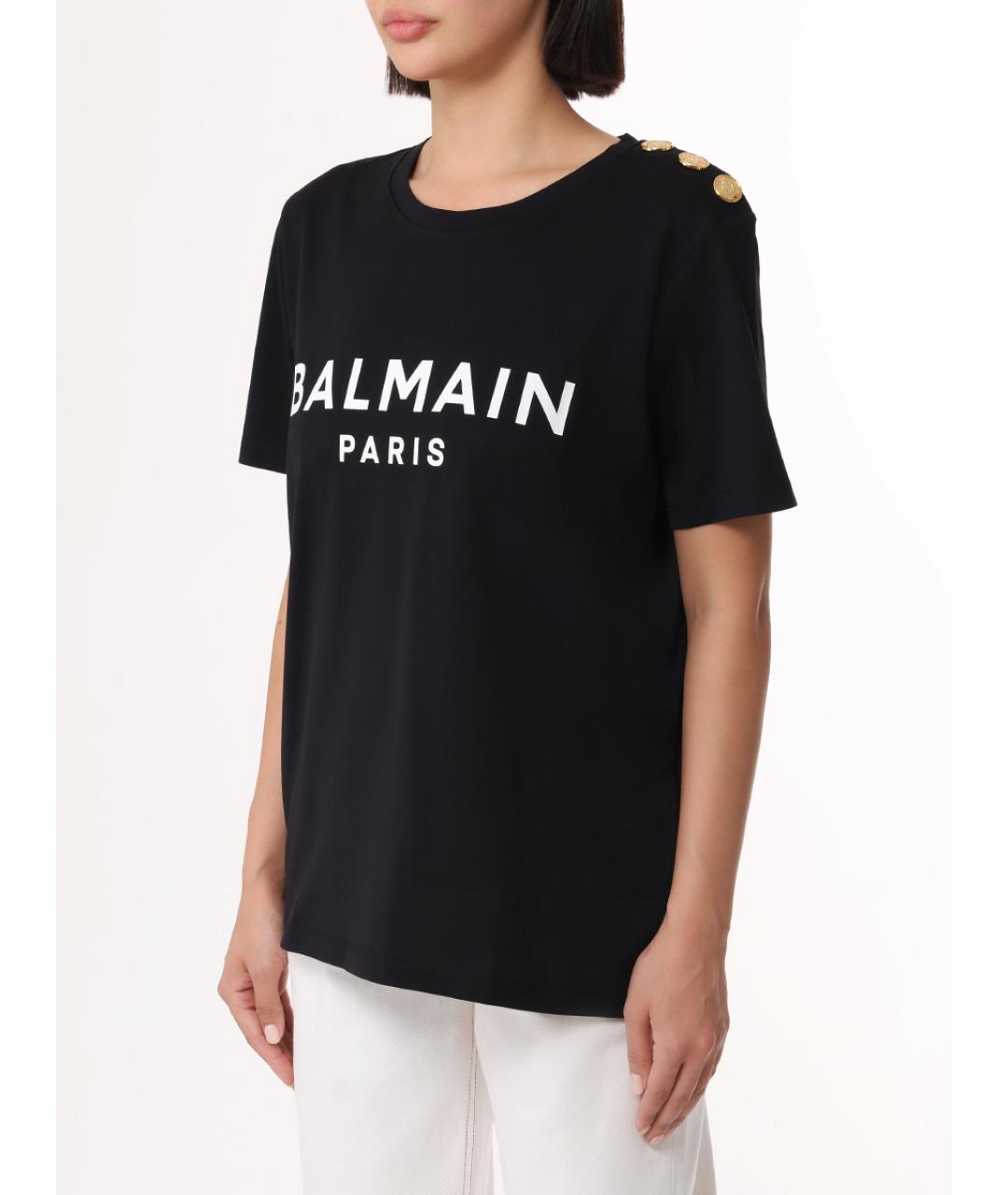 BALMAIN Черная футболка, фото 4