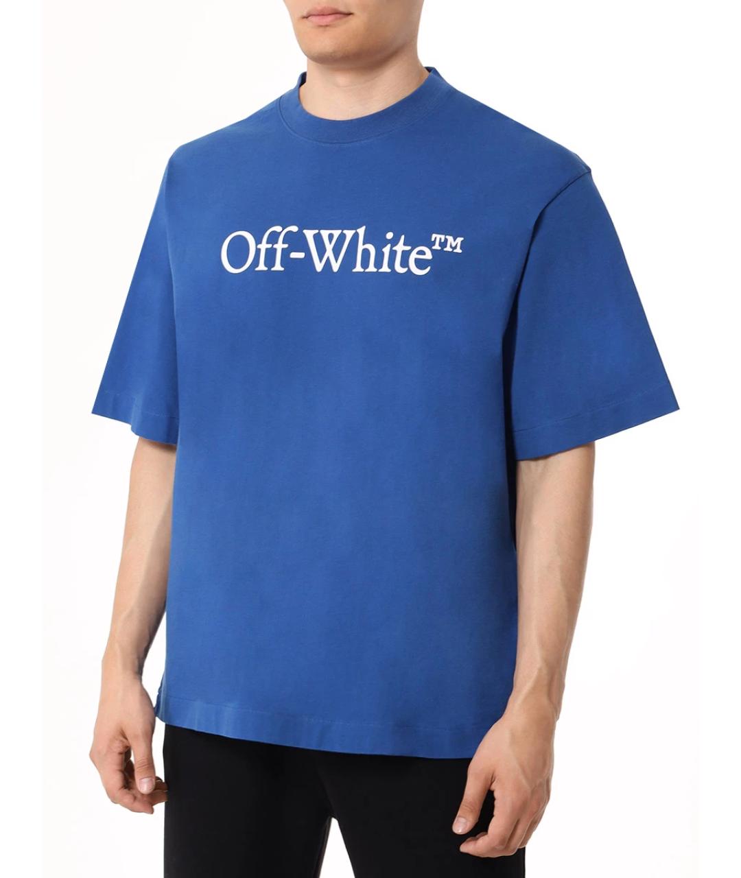 OFF-WHITE Синяя футболка, фото 4
