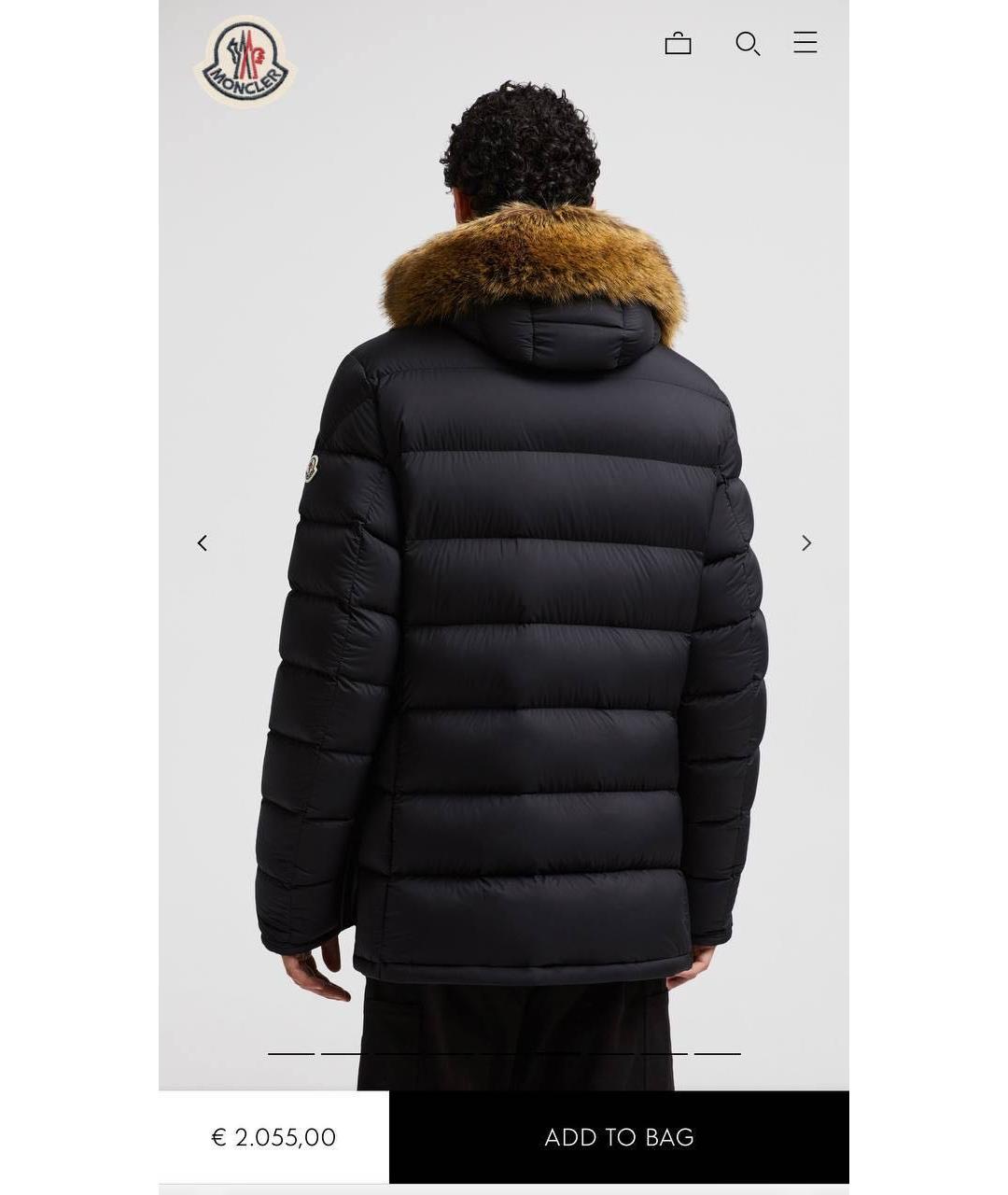 MONCLER Черный пуховик, фото 8