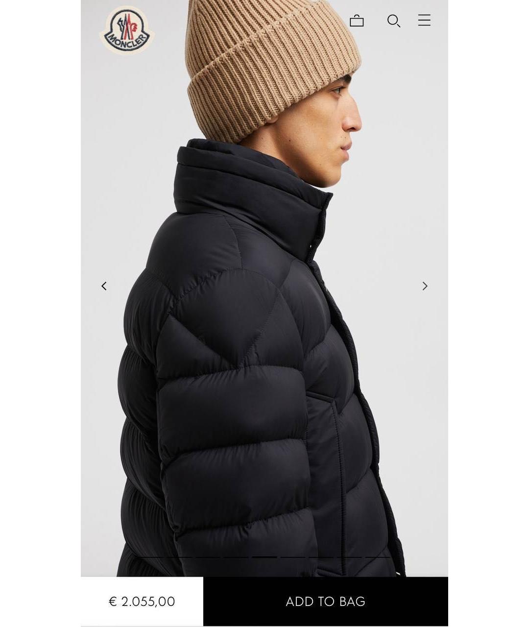 MONCLER Черный пуховик, фото 5