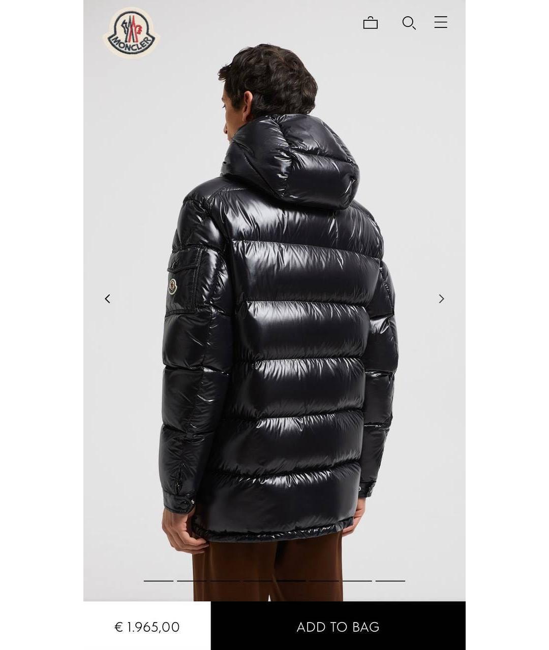 MONCLER Черный пуховик, фото 6