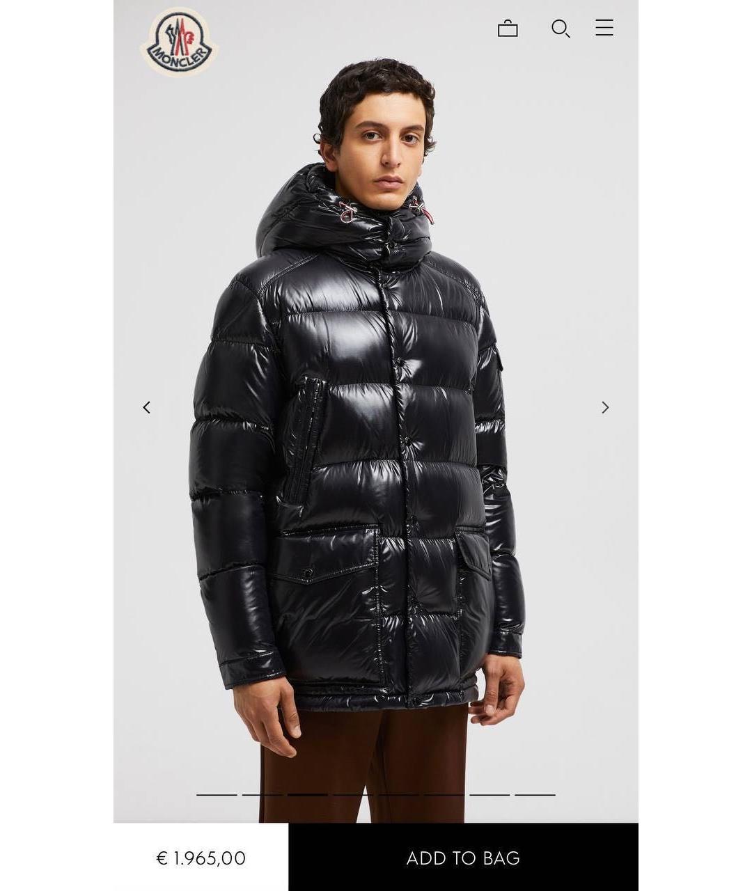 MONCLER Черный пуховик, фото 5