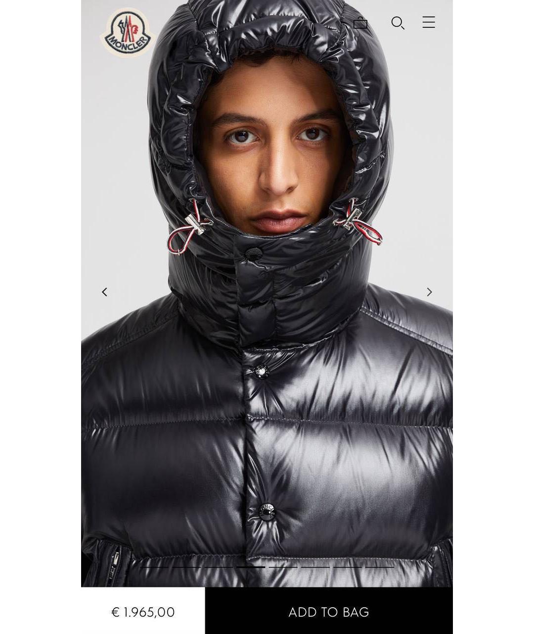 MONCLER Черный пуховик, фото 8