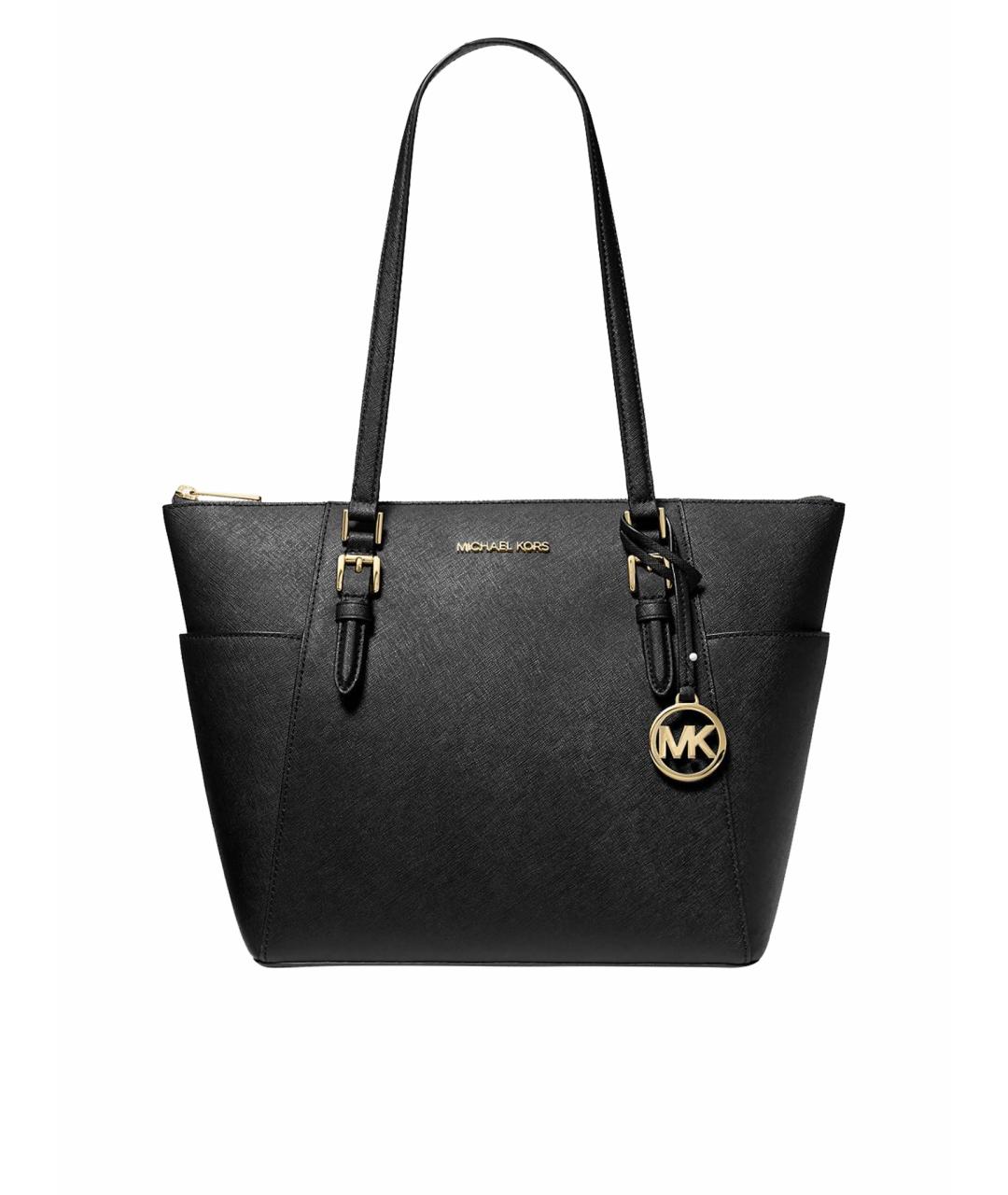 MICHAEL KORS Черная кожаная сумка тоут, фото 1