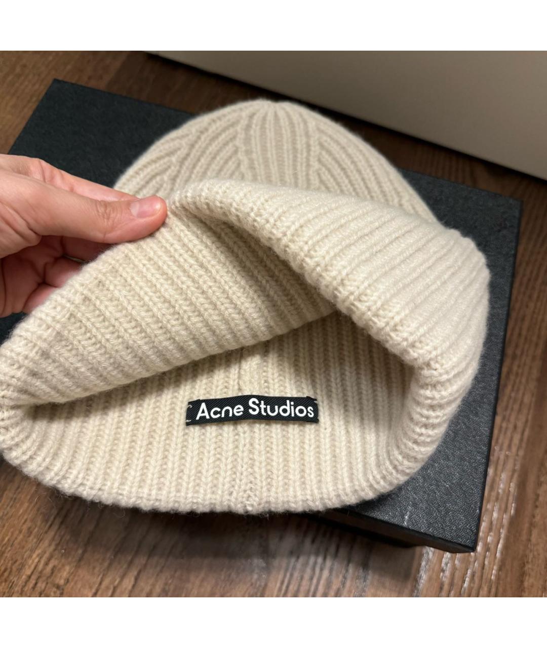 ACNE STUDIOS Бежевая шерстяная шапка, фото 3