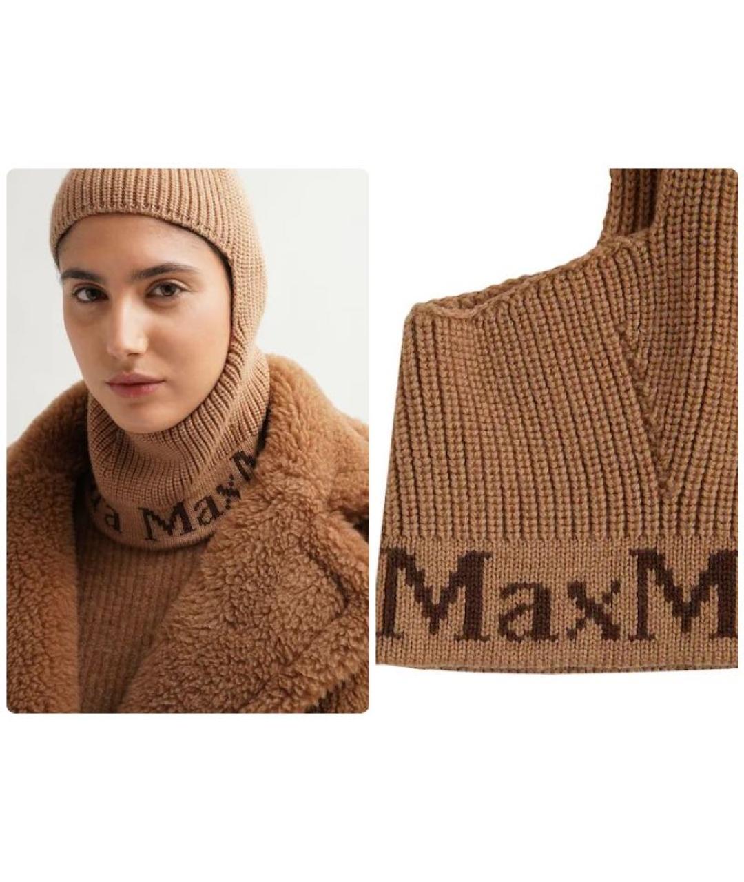 MAX MARA Коричневая шерстяная шапка, фото 2