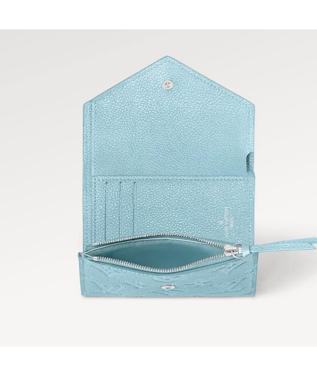 LOUIS VUITTON Бирюзовый кожаный кардхолдер, фото 3