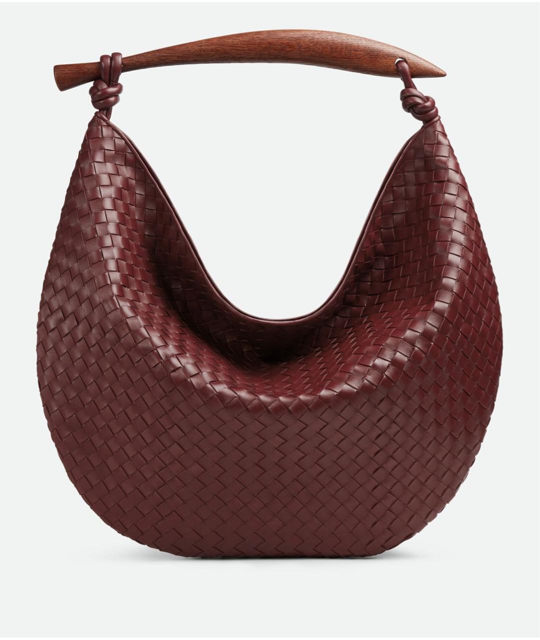 BOTTEGA VENETA Бордовая кожаная сумка тоут, фото 6