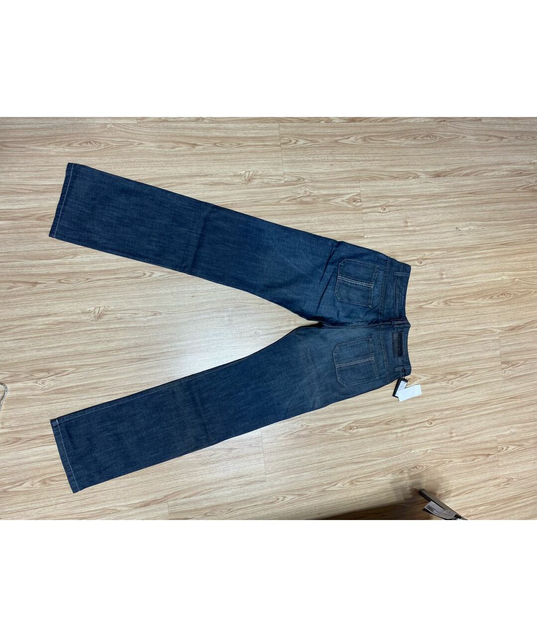 CORTIGIANI Темно-синие хлопковые прямые джинсы, фото 2