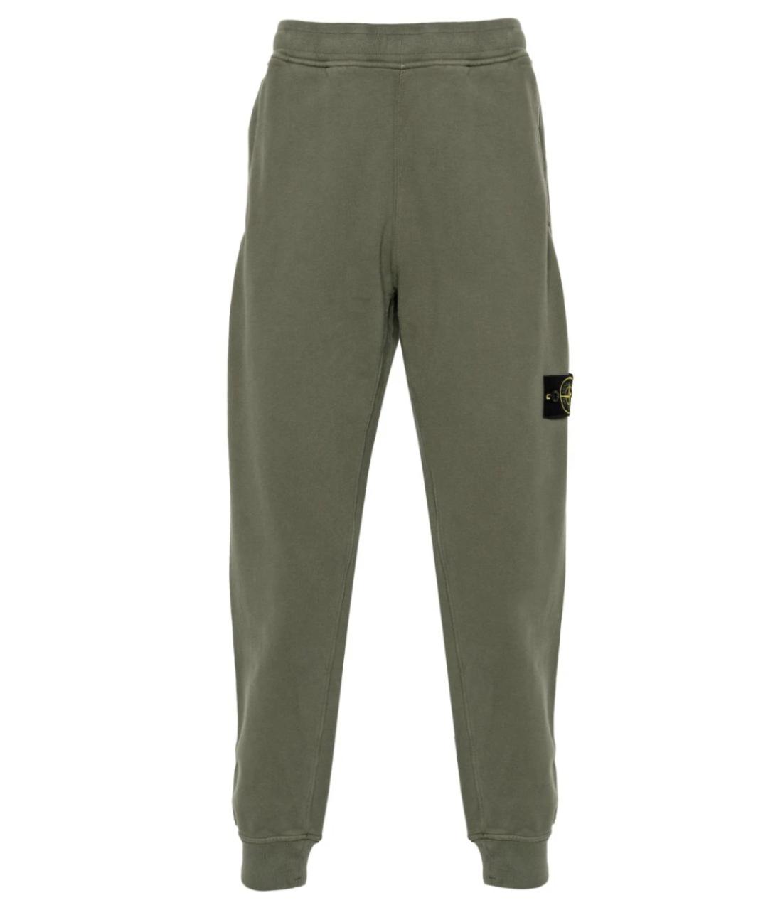 STONE ISLAND Хаки хлопковые повседневные брюки, фото 1