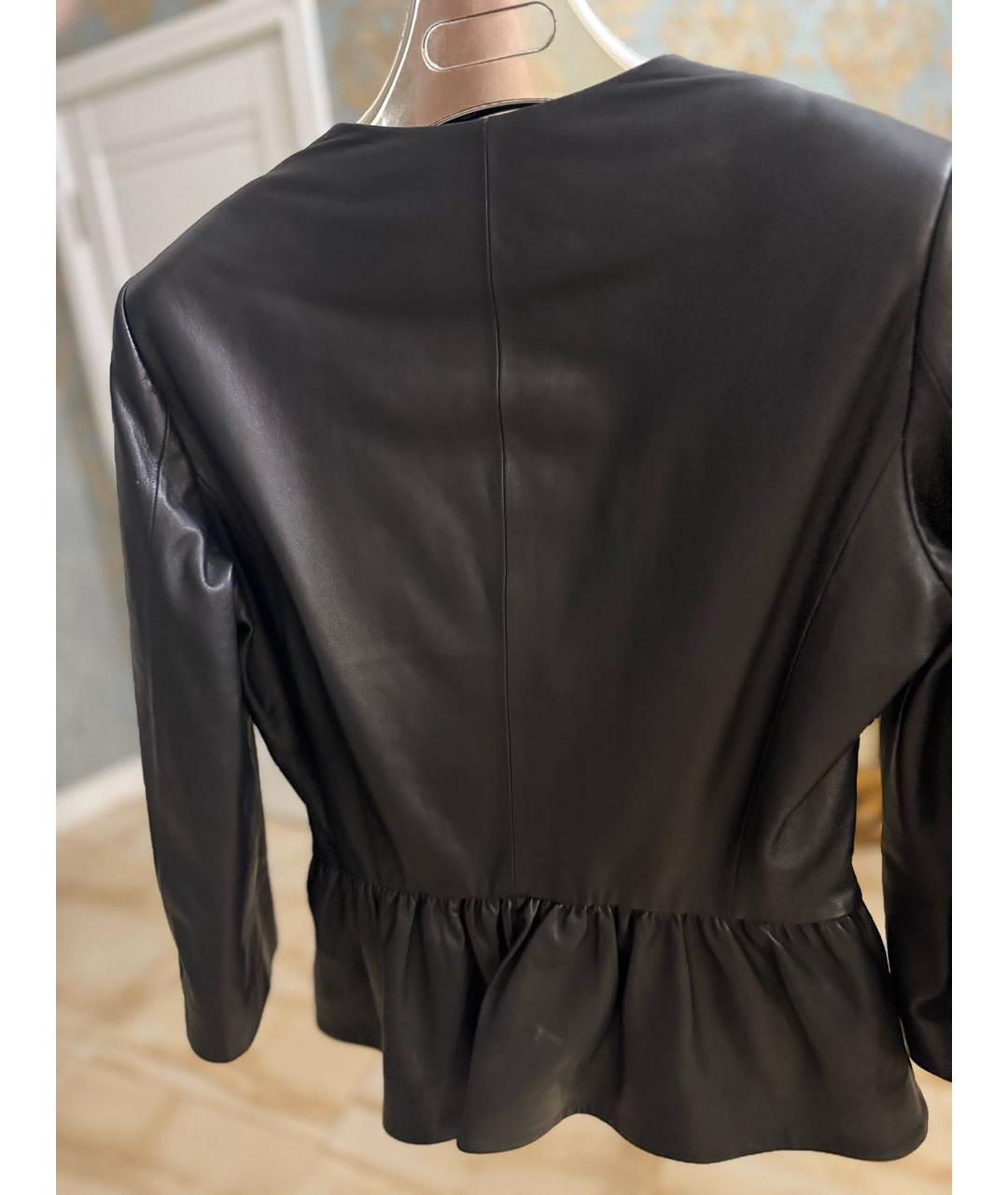 ELISABETTA FRANCHI Черная кожаная куртка, фото 7