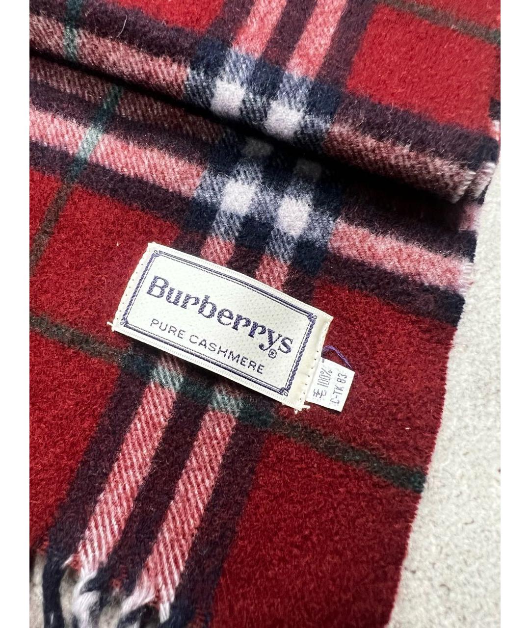 BURBERRY Бордовый кашемировый шарф, фото 2