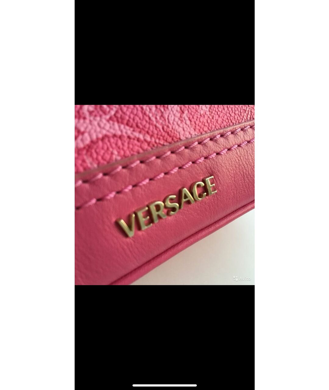 VERSACE Розовая кожаная сумка тоут, фото 6