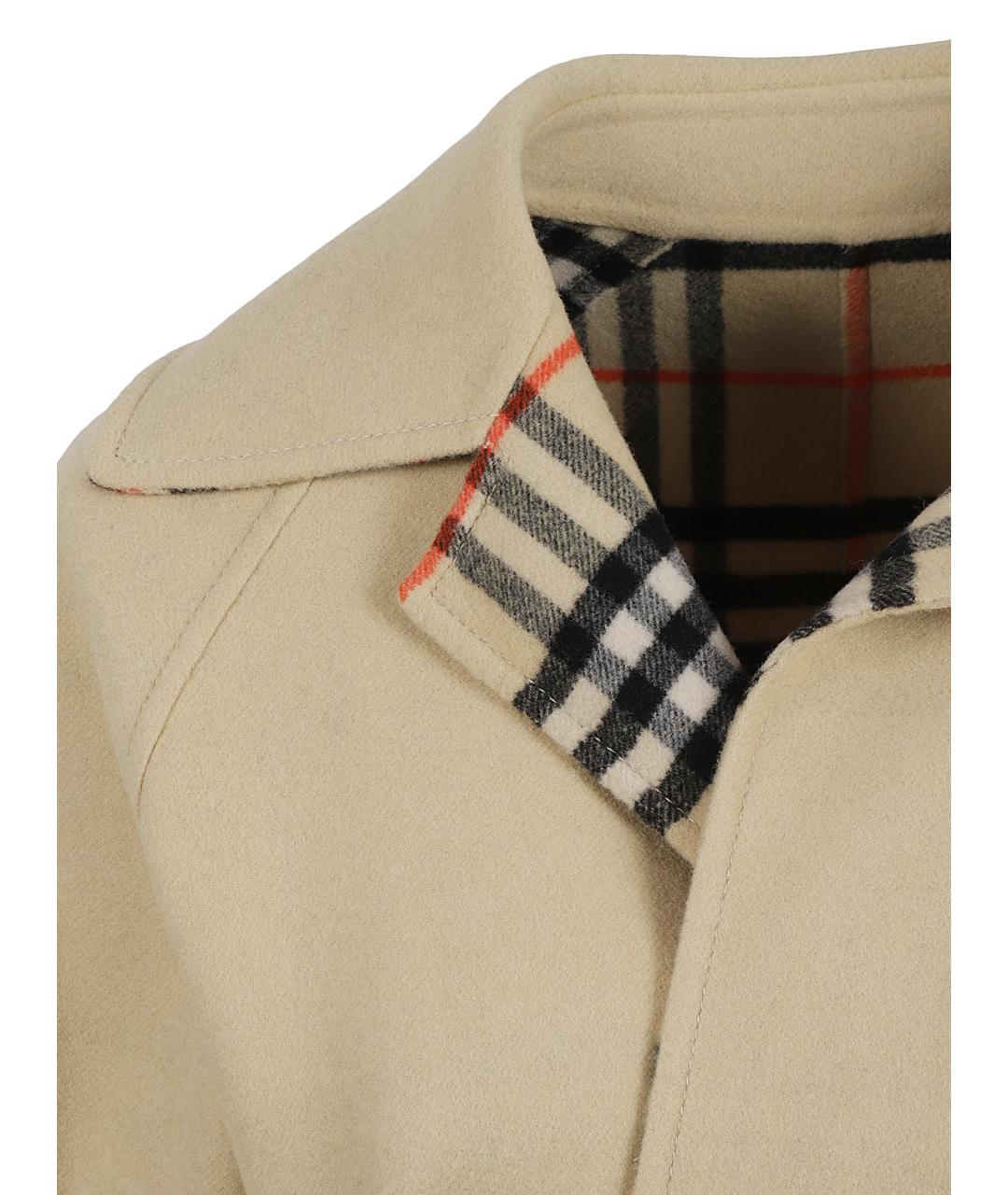 BURBERRY Бежевое шерстяное пальто, фото 3