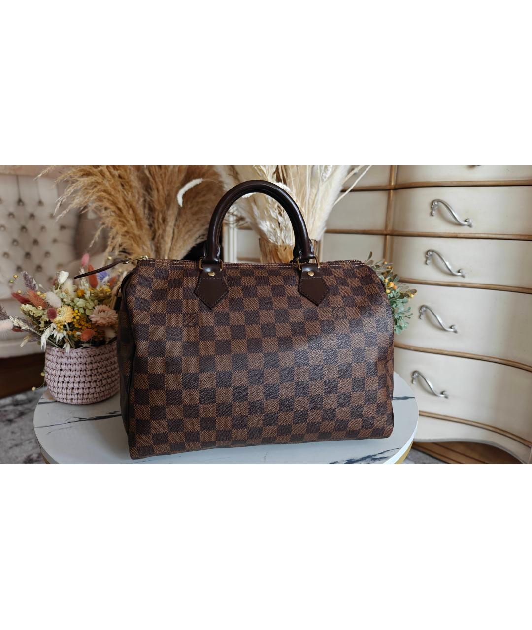 LOUIS VUITTON Коричневая сумка с короткими ручками, фото 2