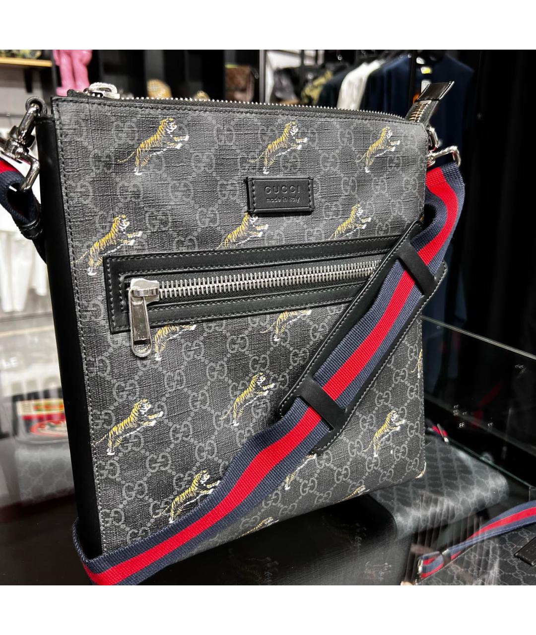 GUCCI Черная кожаная сумка на плечо, фото 2