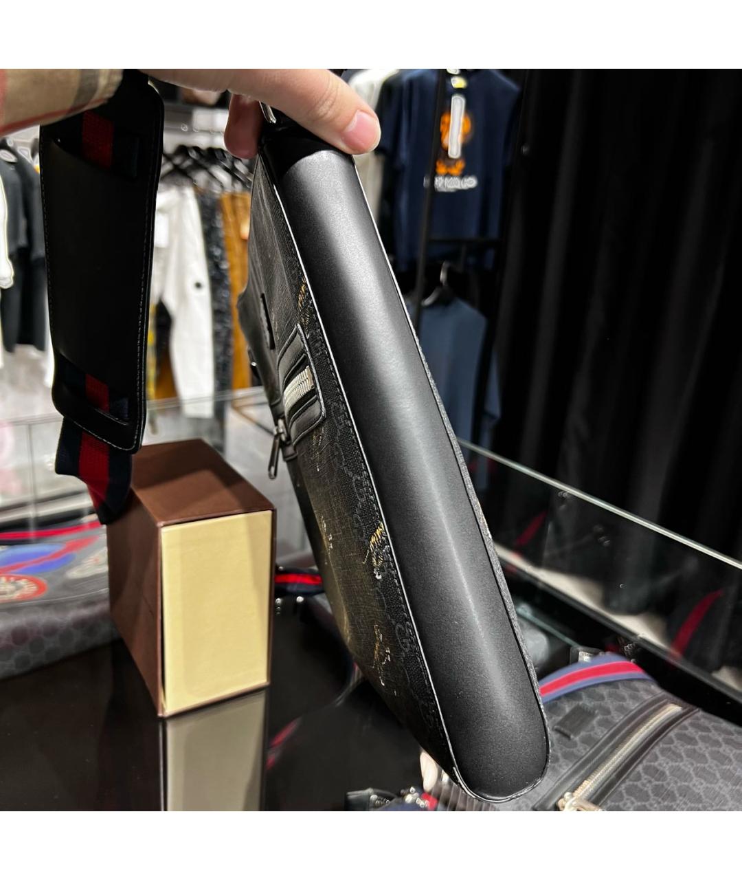 GUCCI Черная кожаная сумка на плечо, фото 5