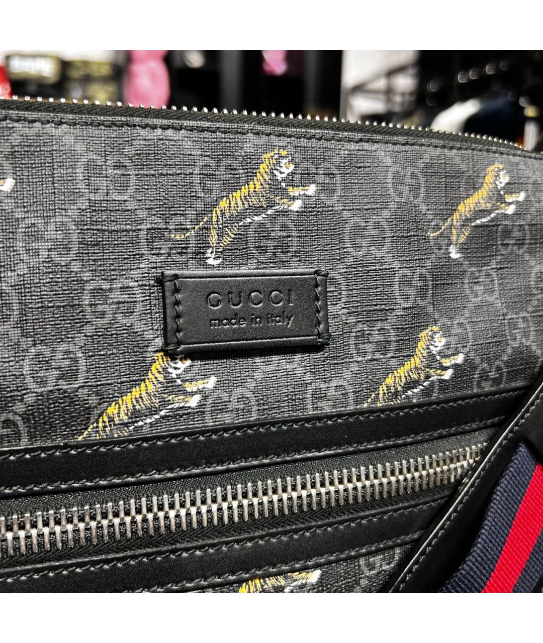 GUCCI Черная кожаная сумка на плечо, фото 3