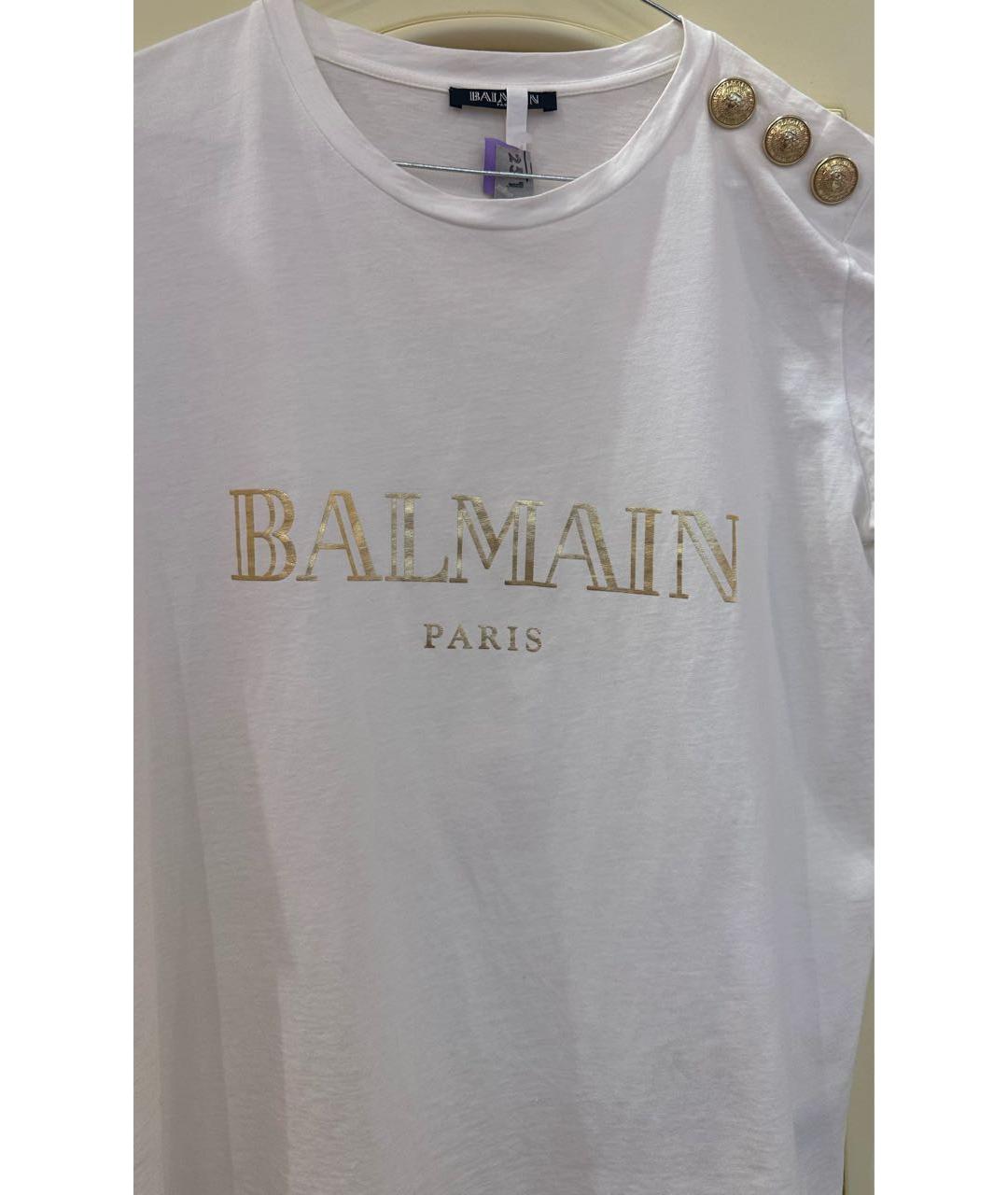 BALMAIN Белая хлопковая футболка, фото 3