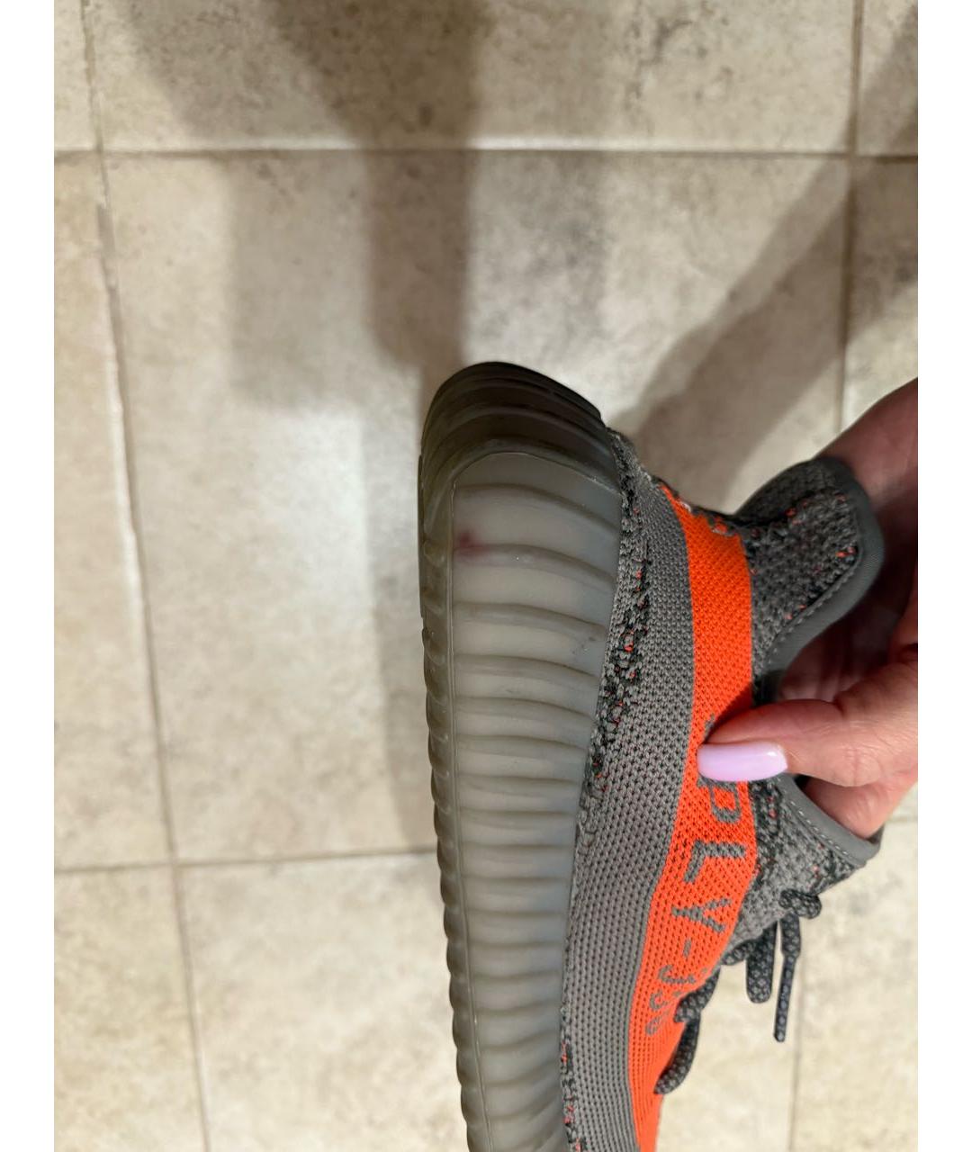 ADIDAS YEEZY Антрацитовые текстильные кроссовки, фото 7