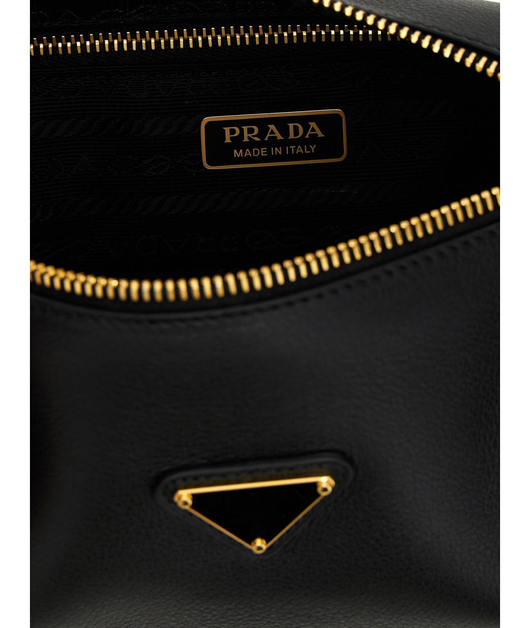 PRADA Черная кожаная сумка через плечо, фото 4