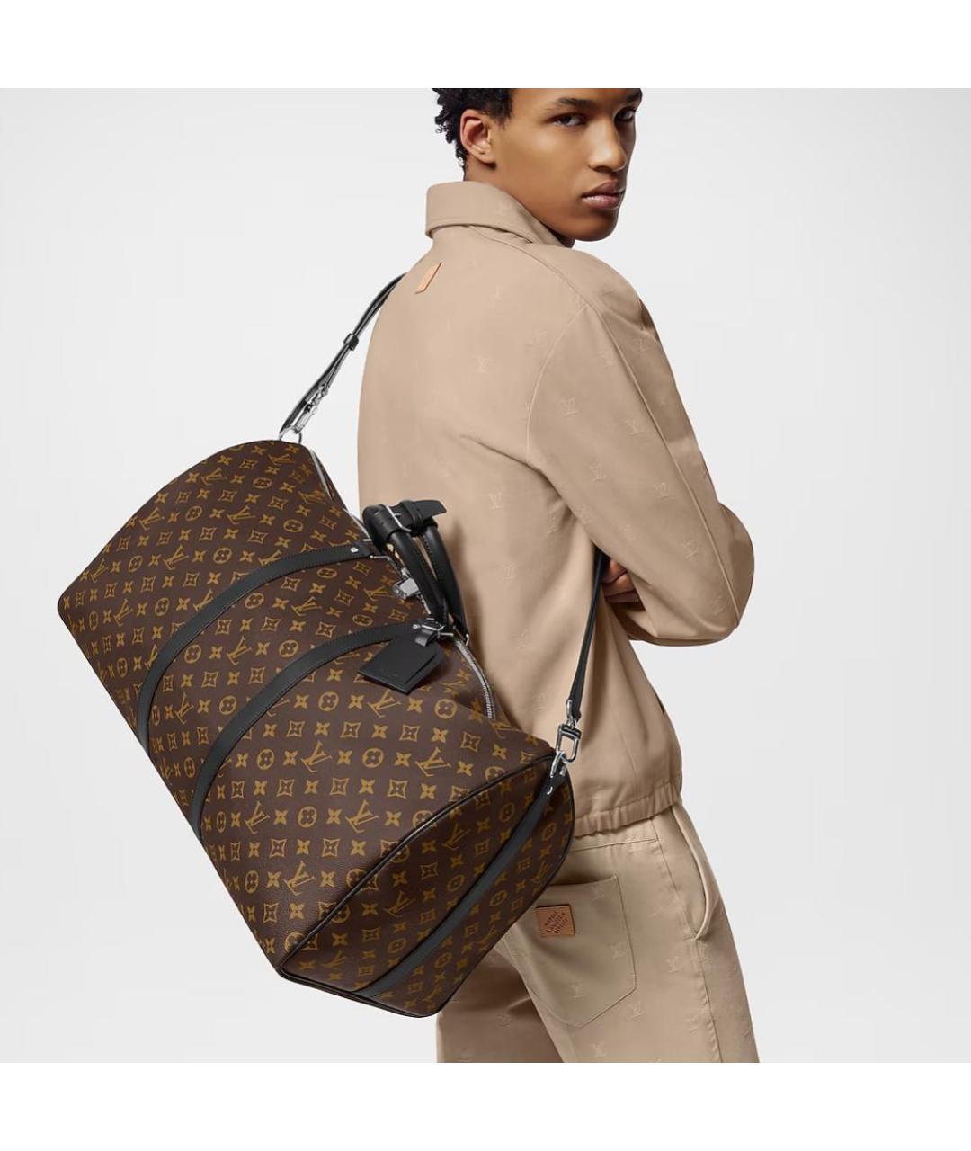 LOUIS VUITTON Коричневая кожаная дорожная/спортивная сумка, фото 2