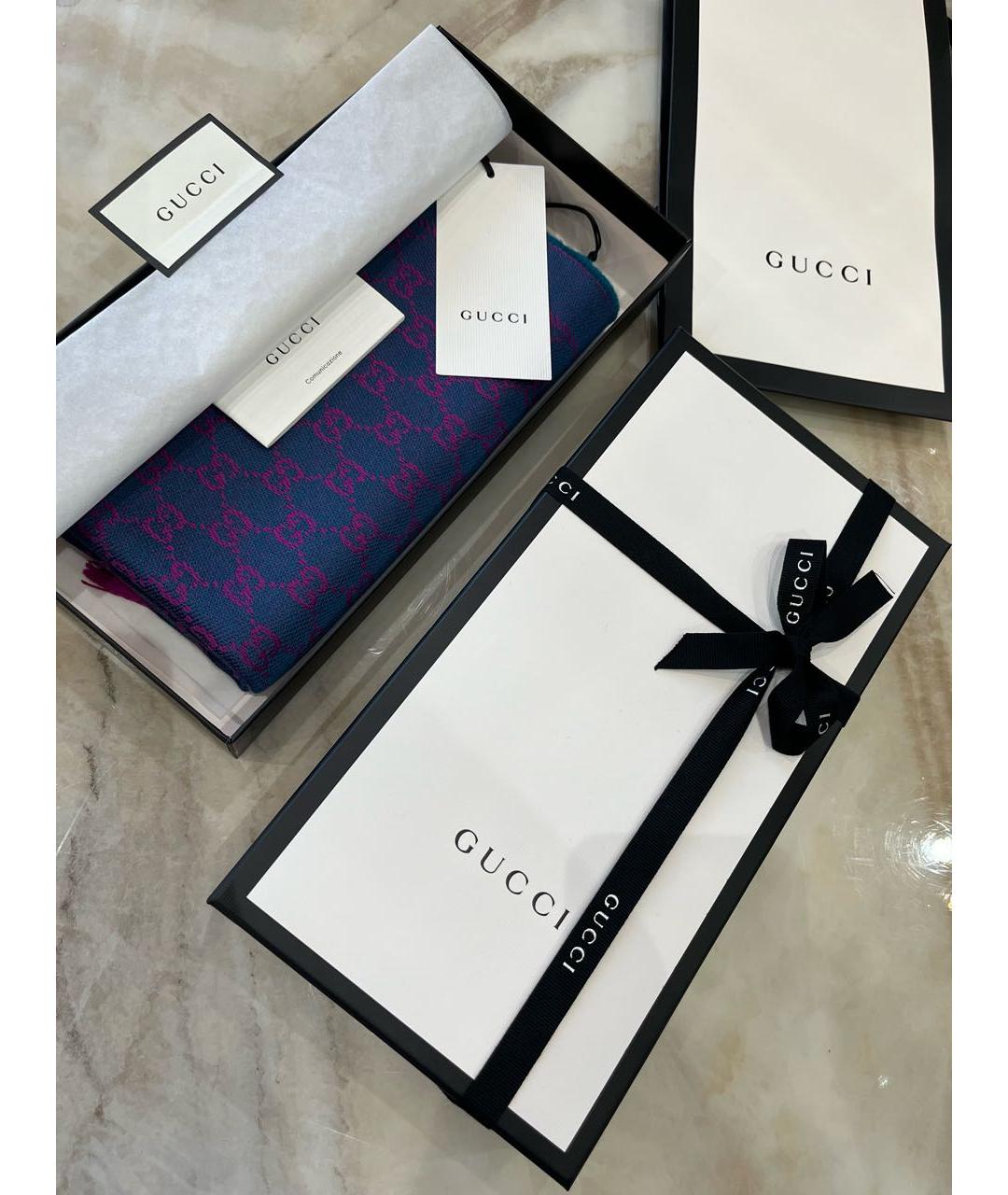 GUCCI Мульти шерстяной шарф, фото 5