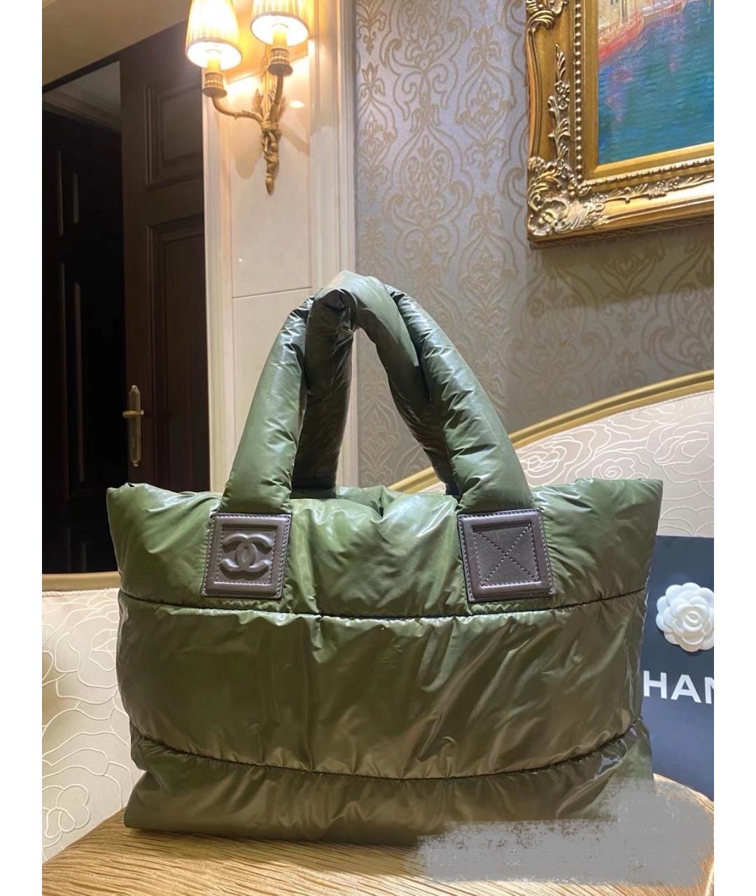 CHANEL Хаки сумка тоут, фото 8
