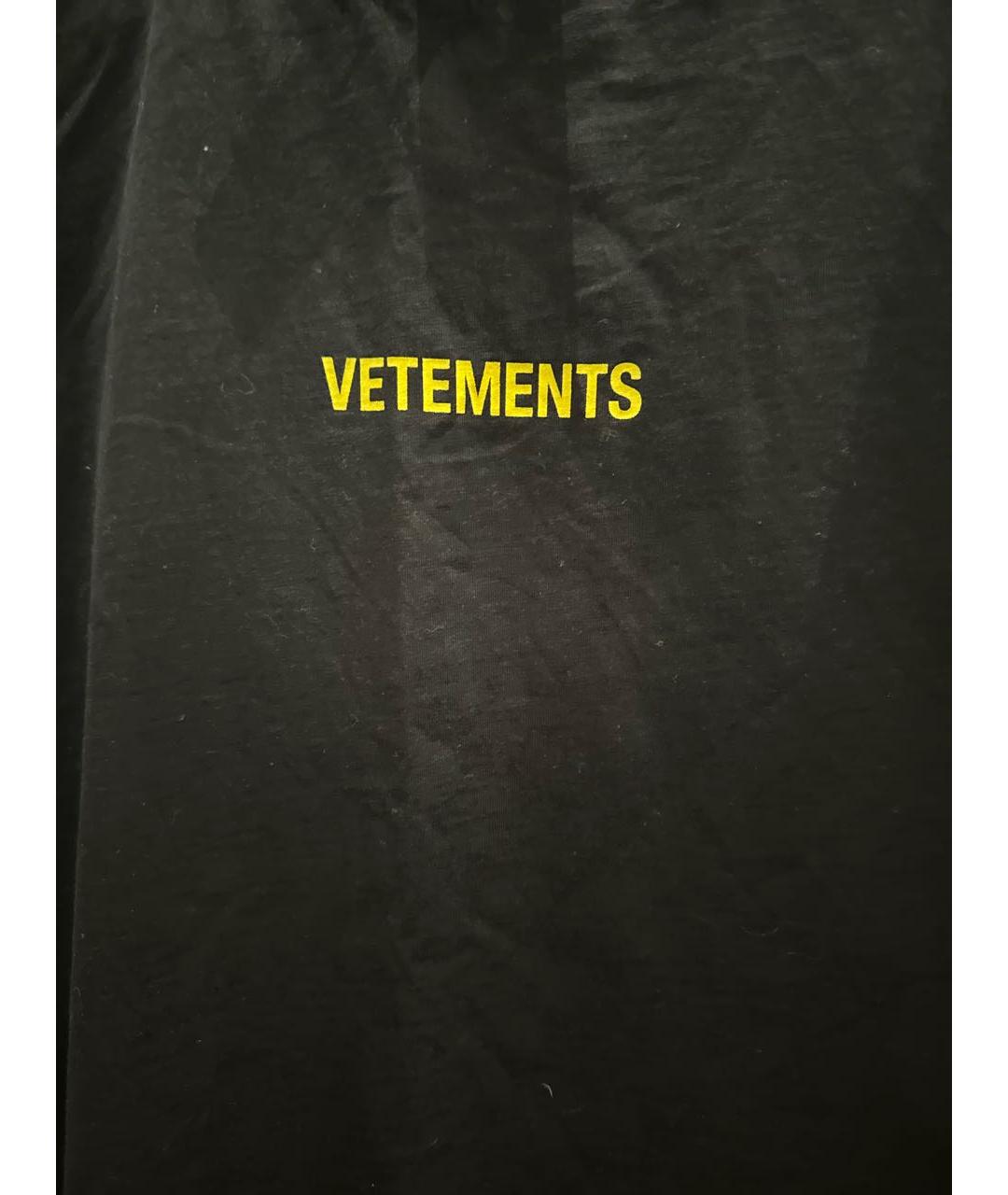 VETEMENTS Черная хлопковая футболка, фото 4